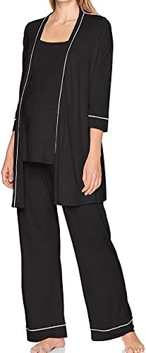 【中古】【未使用・未開封品】Cosabella Women's Bella Maternity 3pc Pj Set, Black/Ivory, Medium