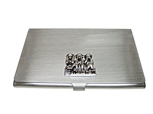 DELL - 【中古】【未使用・未開封品】ブラックとシルバートーン 3匹の賢いモンキー 名刺ホルダー