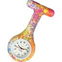 【中古】【未使用・未開封品】Tie Dye Patterned Nurses Lapel Watch Silicone (Infection Control)