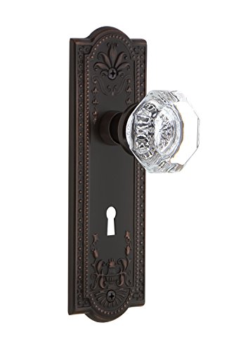 【中古】【未使用・未開封品】Nostalgic Warehouse Meadows Plate with Keyhole Passage Waldorf Door Knob in Timeless Bronze