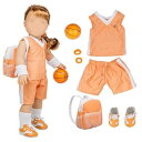 【中古】【未使用・未開封品】アメリカンガールドール用 バスケットボールユニフォーム ジャージーシャツ ショーツ ヘッドバンド 髪ゴム 靴下 スニーカー バックパック バスケ