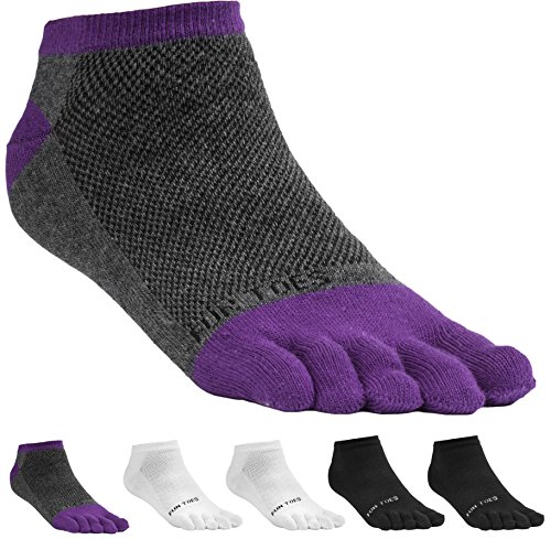 【中古】【未使用・未開封品】FUN TOES レディース コットンつま先ソックス 通気性 6足パック サイズ9〜11 軽量 US サイズ: 9-11