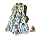 【中古】【未使用・未開封品】チベットFox???プレミアム品質グレーフェイクファー???Designer Throw Blanket???ソフトMinky Cuddleファー裏地) 3'x5' グレー 3X5GTib