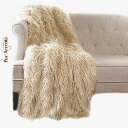 【中古】【未使用・未開封品】Plush Throw???SandyベージュLong Hair Llama Throw Blanket???プレミアム品質Fauxファー???Designer Throw Blanket???ソフトMinky