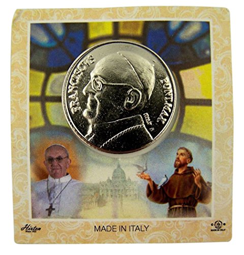 【中古】【未使用・未開封品】Silver TonedベースPope Francisポケットトークンと記念カード、1?1?/ 8インチ