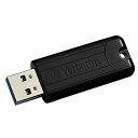 【中古】【未使用・未開封品】Verbatim バーベイタム 128GB USB 3.0 スライド式 ビジネスブラック 便利なキーホール USBメモリ フラッシュ...
