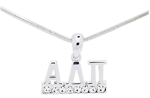 【中古】【未使用・未開封品】アルファデルタPi SororityクリアクリスタルロジウムネックレスジュエリーSister Lilギフト(4)