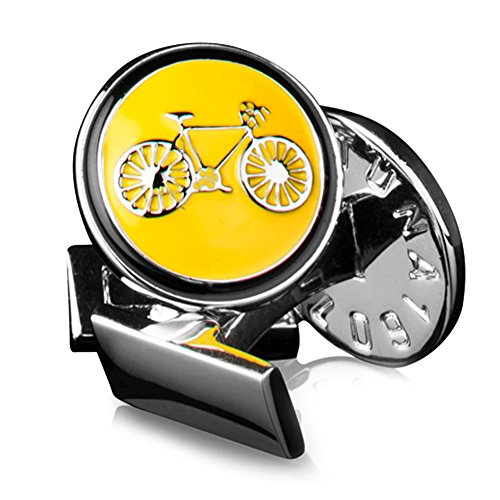 【中古】【未使用・未開封品】Skultuna イエローテーマロード自転車カフスボタン