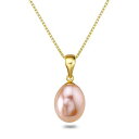 【中古】【未使用・未開封品】Orien Jewelry ドロップ型ピンク淡水養殖真珠ペンダントネックレス 女性用 16~18インチ AAAシルバーネックレスペンダント
