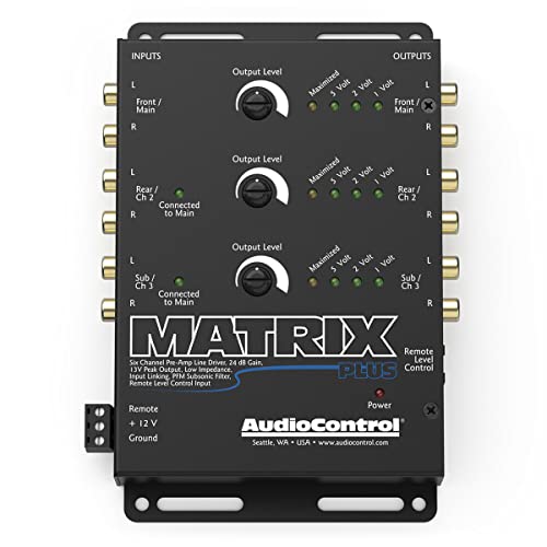 AudioControl Matrix Plus ブラック 6チャンネルラインドライバー リモートレベルコントロール入力付き