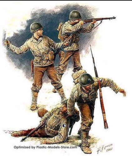 U.S. Infantry July 1944 wounded 1/35 Master Box 3521.
