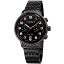 【中古】【未使用・未開封品】[アクリボス XXIV] Akribos XXIV 腕時計 Men's Black Dual Time Zone Sub dials with Black Case and Black Stainless Steel Bracelet Watch ク