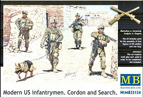 MODERN US INFANTRYMEN. CORDON AND SEARCH 4 FIGURES 1/35 MASTER BOX 35154.