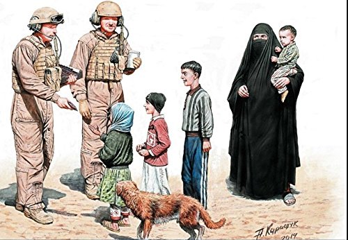HELP YOURSELF, PLEASE US SOLDIERS WITH IRAQ CHILDREN 8 FIG 1/35 MASTER BOX 35159.