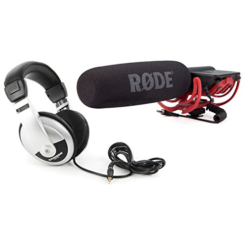 【中古】【未使用・未開封品】Rode VideoMic Shotgunコンデンサーマイクwithペアのヘッドフォン