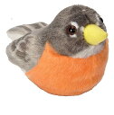 【中古】【未使用 未開封品】(American Robin) - Wild Republic Audubon Birds American Robin Plush Authentic Bird Sound, Stuffed Animal, Bird Toys For Kids, American