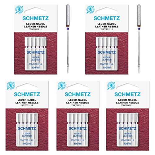 š̤ۡѡ̤ʡ25 Schmetz Leather Sewing Machine Needles 130/705H LL 15x2NTW Size 100/16 by Schmetz