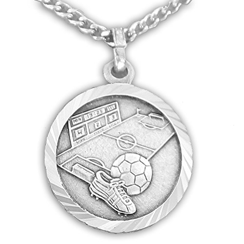 【中古】【未使用・未開封品】TrueFaithJewelryスターリングシルバーサッカースポーツメダル、セントク..