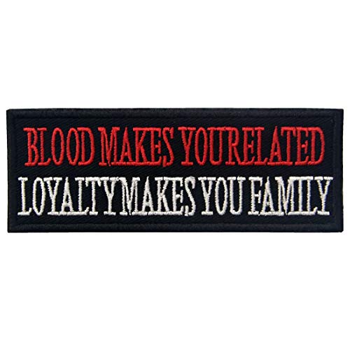 【中古】【未使用・未開封品】EmbTao Blood Makes You Related, Loyalty Makes You Family Iron On Sew On Morale Funny Biker Patch by EmbTao
