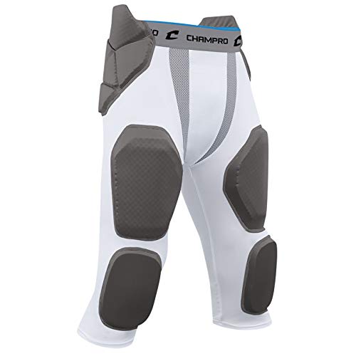 【中古】【未使用・未開封品】(YOUTH-Large, White) - CHAMPRO Adult Man-Up Integrated 7 Pad Girdle