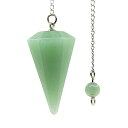 【中古】【未使用・未開封品】(Green Aventurine) - Natural Aventurine Gemstone Hexagonal Pointed Reiki Chakra Pendant Pendulum