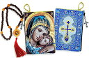 【中古】【未使用・未開封品】セットの2ロザリオwith Madonna and Childタペストリーロザリオアイコンポーチ5?3?/ 8インチ