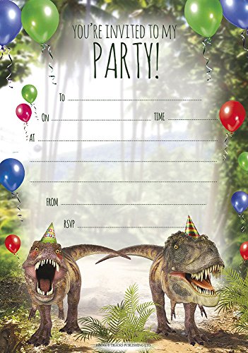 【中古】【未使用・未開封品】Birthday Party Invitations A5 Size Prehistoric Dinosaur Theme - Pack 20