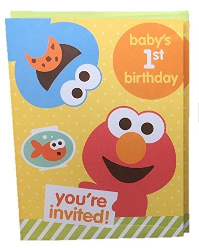 Sesame Street Babys 1st Birthday Party Invitations Elmo 10 Cards by Sesame Street
