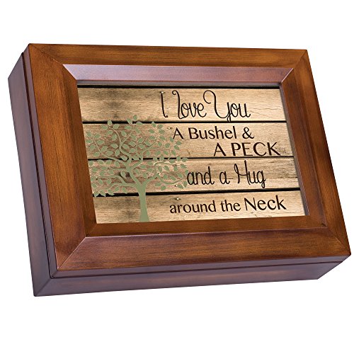 【中古】【未使用・未開封品】Love You aブッシェル&ペック木製パネル木製仕上げ音楽ジュエリーボックスを再生花のワルツ