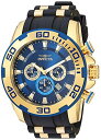 【中古】【未使用・未開封品】Invicta Men's Pro Diver Gold-Tone Polyurethane Band Steel Case Swiss Quartz Blue Dial Analog Watch 22341