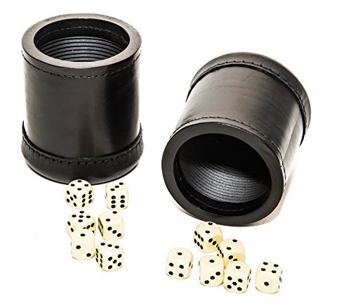 【中古】【未使用・未開封品】Two Bello Games Professional Genuine Leather Ribbed Dice Cups with 10 Dice