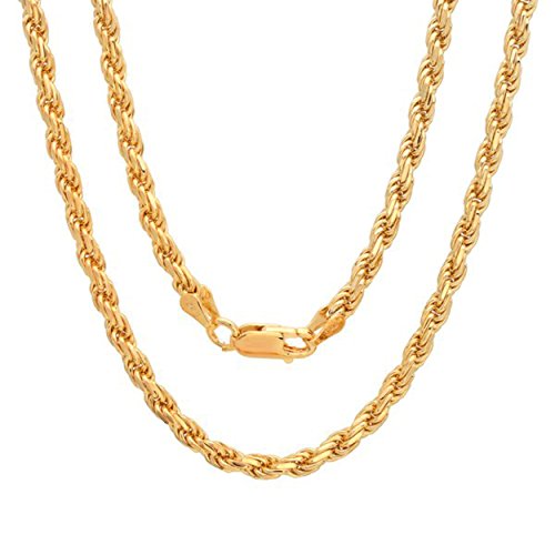 【中古】【未使用・未開封品】22?K over。925スターリングシルバーダイヤモンドカットロープチェーンネックレスカニカン