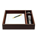 【中古】【未使用・未開封品】Dacassoチョコレートブラウンレザー会議室オーガナイザートレイ(a3440?)