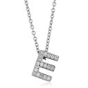 【中古】【未使用・未開封品】Kooljewelry スターリングシルバー キュービックジルコニア イニシャルネックレス (18インチ) シルバー