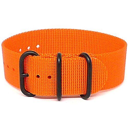  Ballistic Nylon NATO 1 Piece Watch Strap - Orange (PVD Buckle) : 20mm