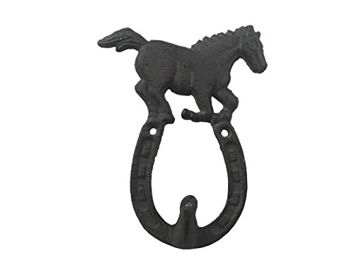 【中古】【未使用・未開封品】快適な時間Cast Iron Running Horse Singleコートフックキーフック服ラック壁ハンガー???メタル、頑丈、素朴な、ヴィンテージ、リサイクル、