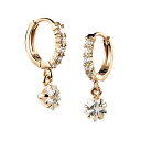 【中古】【未使用・未開封品】Tidoo Jewelry チャーミングクリスタルドロップイヤリング - ガールズ 18K ゴールドメッキ ダングルイヤリング