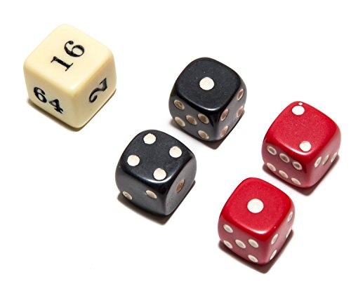 Bello Games Uria Stone Backgammon Dice Sets-Red/Black 1.6cm