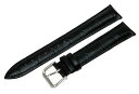 【中古】【未使用・未開封品】RECHERE Alligator Crocodile Grain Leather Watch Band Strap Pin Buckle Colorブラック カラー: ブラック