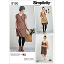 【中古】【未使用・未開封品】Simplicity 8186 Frock and Slip ドレス裁縫パターン 女性用 Dottie Angel サイズ P5 (12-20)