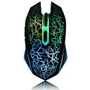 【中古】【未使用 未開封品】Wired Mouse, VersionTech Ergonomic Optical USB Gaming Mouse Mice With 4 DPI Settings Up to 2400 DPI, 7 Colors Cool LED Backlight for La