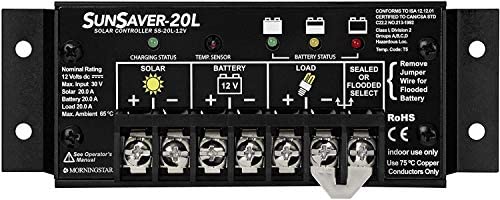 Morningstar Sunsaver SS-20L-12V充電コントローラ - 20アンペア、12ボルトDC、低電圧切断