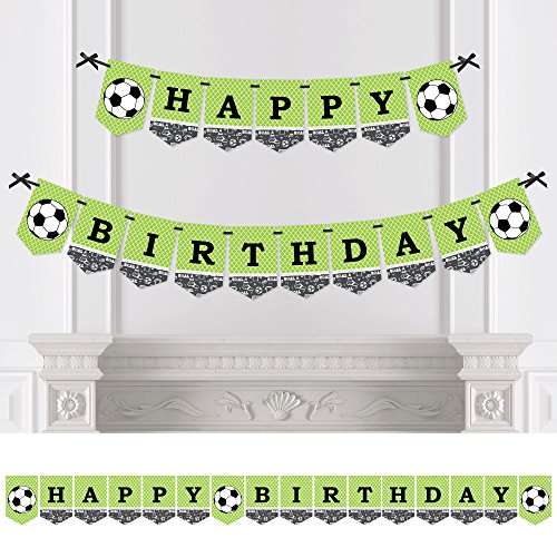 【中古】【未使用・未開封品】Big Dot of Happiness Goaaal - サッカー - 誕生日パーティー バンティングバナー - スポーツパーティーデコレーション - Happy Birthday