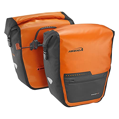 yÁzygpEJizIbera Bike Pannier Bag - PakRak Clip-On Quick-Release Waterproof Bicycle Panniers (Pair)