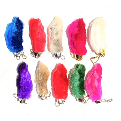 Dangerous Threads プレミアム ウサギ 足 キーホルダー アソートカラー 10ピース 2 - 2 1/2 inches