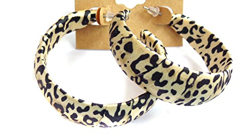 【中古】【未使用・未開封品】ヒョウ柄 スポット フープ イヤリング ブラック スポット アソート型 フープ イヤリング L