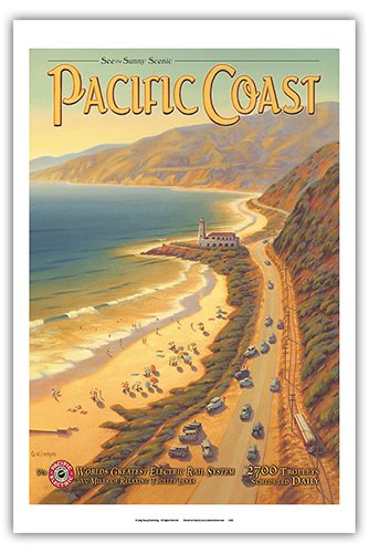【中古】【未使用・未開封品】眺めのよい晴れた太平洋沿岸-カリフォルニア、パシフィック電鉄(赤い車両)-世界中で最も素晴らしい鉄道システム、カーン・エリクソンによるヴィ