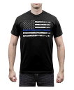 【中古】【未使用・未開封品】Rothco 細いブルーラインTシャツ 3XL ブラック