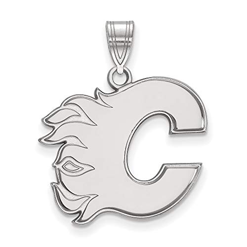 Calgary Flames Large ( 3?/ 4インチ)ペンダント(スターリングシルバー)