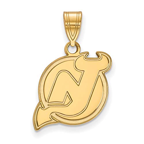 新しいJersey Devils Medium (5?/ 8インチ)ペンダント(10?Kイエローゴールド)